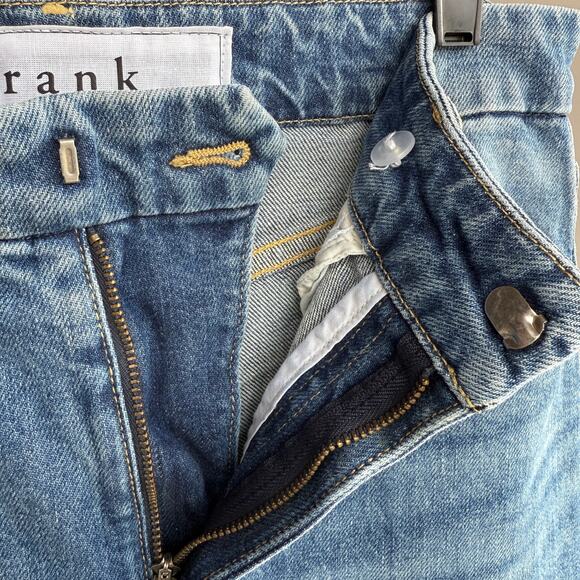 Frank & Eileen Donnybrook denim midi skirt - blue - front slit - long - size 27 - Picture 2 of 12